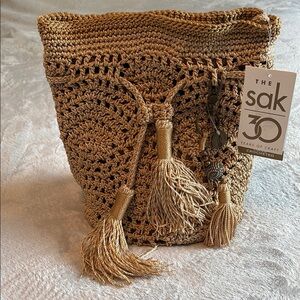 The Sak Brown Crochet Shoulder Bag
